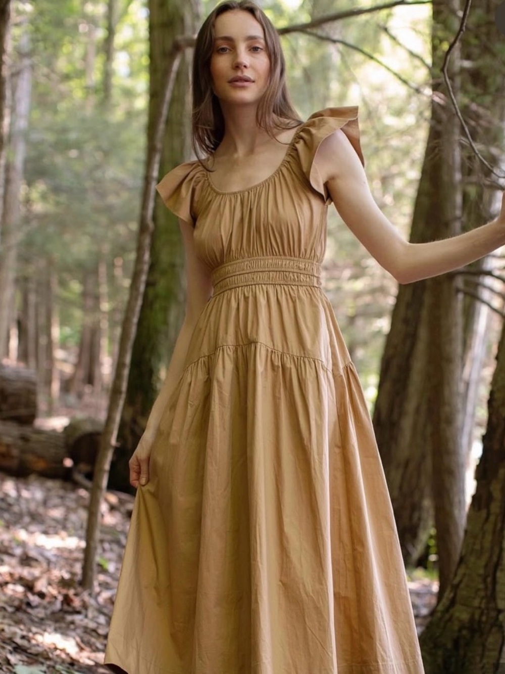Marea by Liz Joy Jane dress 100% cotton, Camel